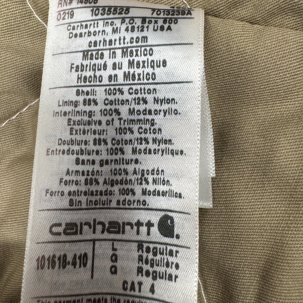 Carhartt 101618 - Flame-Resistant Duck Traditional Coat - Quilt Lined Navy Q4 LG - Picture 10 of 13